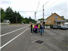 MCT Advisory Group Members Walking Next to Highway 99E and Jerome Street Intersection