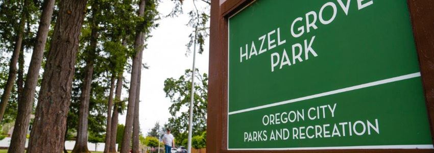 Hazel Grove Park sign