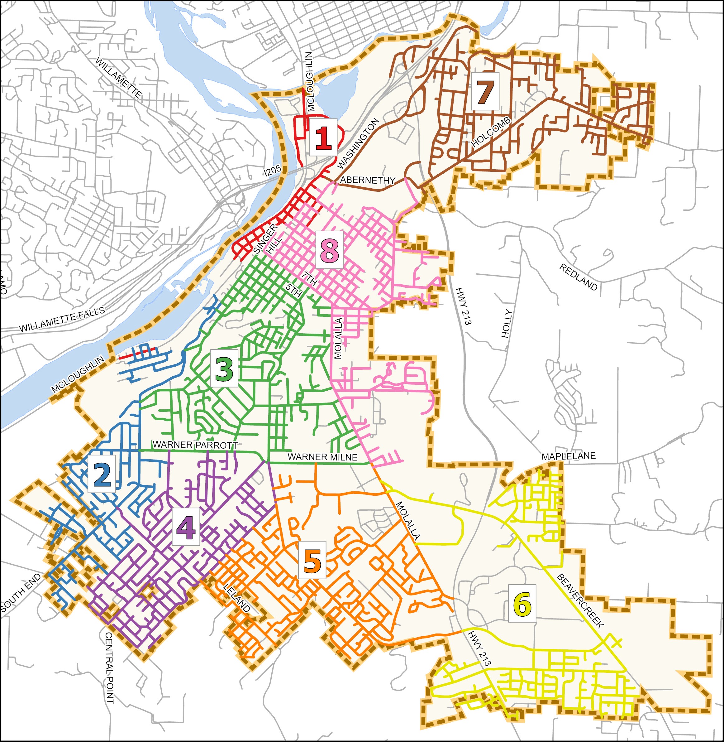 Sweeper Route Zones Map