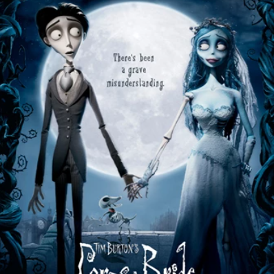 Movie poster for Corpse Bride two people holding hands