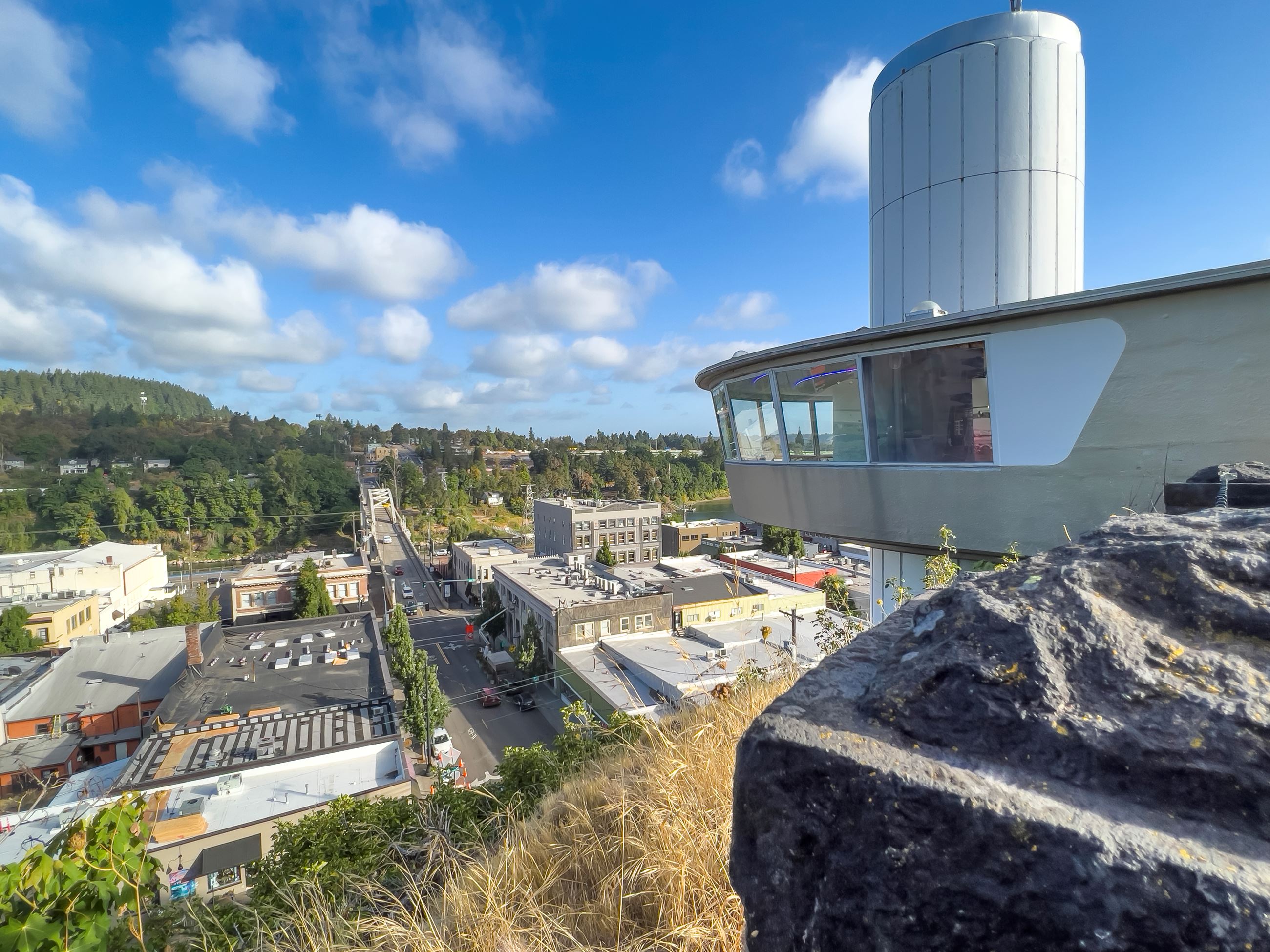 Oregon City's Municipal Elevator overlooking downtown