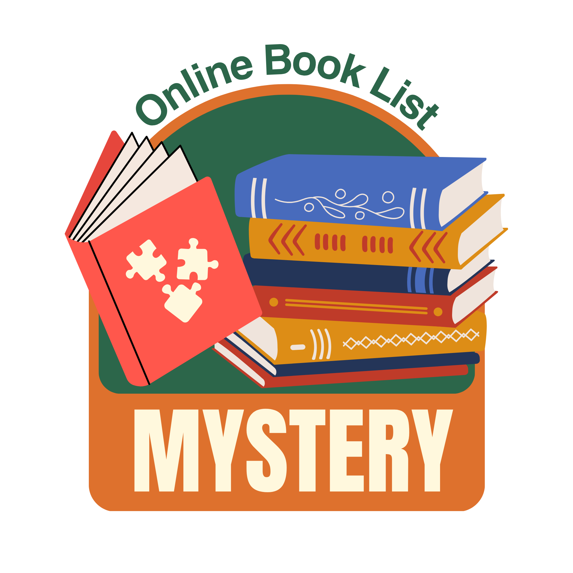 stack of books and puzzle pieces